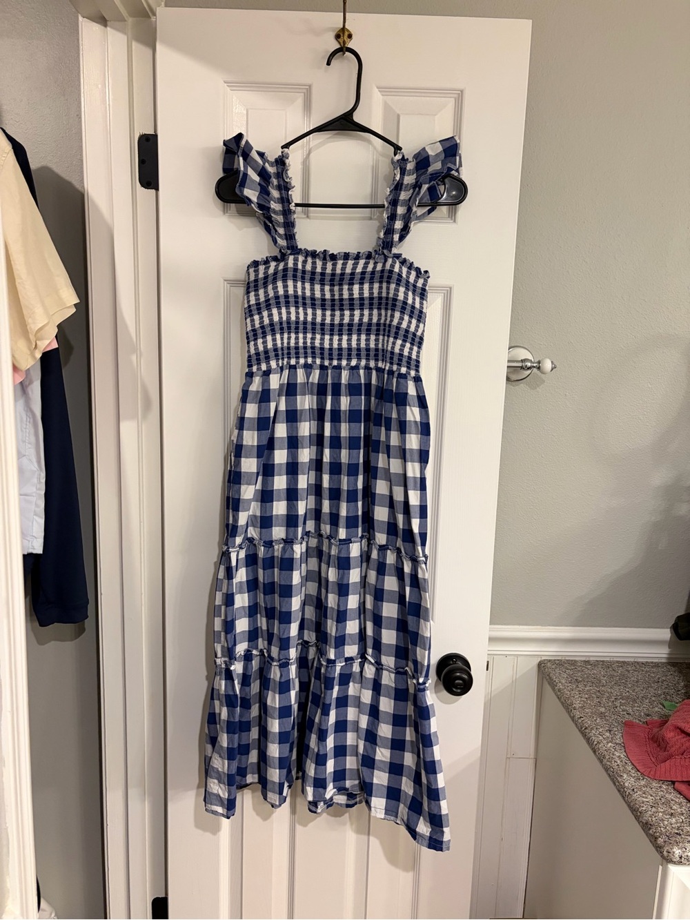 Poppy Kids Company Navy Gingham Tiered Maxi Dress Mommy & Me Large